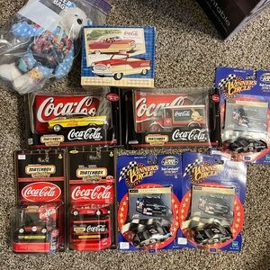Coca-Cola NASCAR Diecast Cars with Red Accents Lot of 9